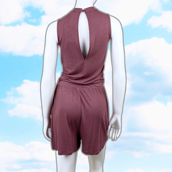 NWT PINK ROSE Slub Knit Sleeveless Elastic Waist Romper L Lounge Cover Up Relax - Picture 5 of 10